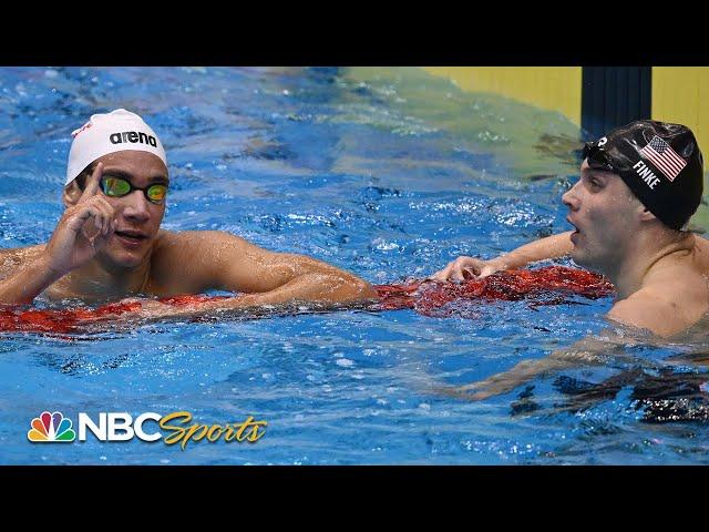 Hafnaoui and Finke battle to the wall in historically fast 1500 World Title race | NBC Sports