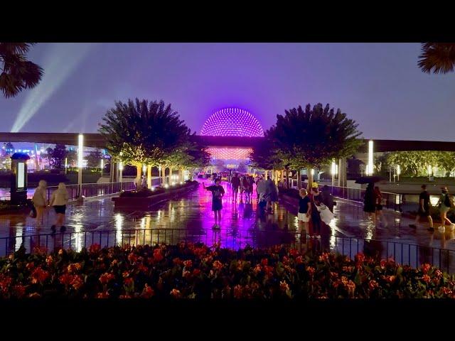 EPCOT World Showcase 2025 Rain Walkthrough at Night in 4K | Walt Disney World Florida June 2025