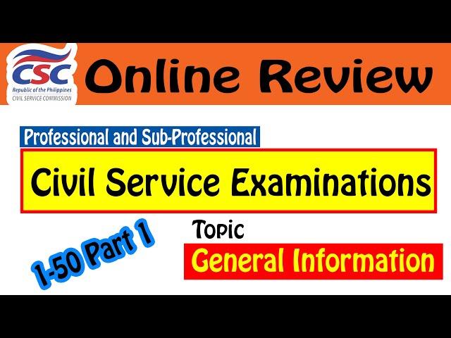 Civil Service Exam Reviewer General Information Part 1 2024