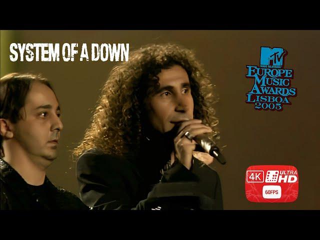 System Of A Down - B.Y.O.B. MTV EMA Music Awards 2005 With Receive Award (4K Ultra HD | 60 FPS)