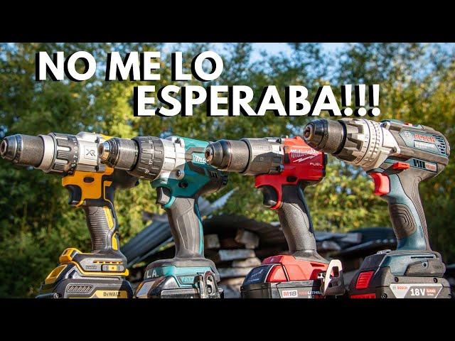 BATALLA De Taladros Inalámbricos MILWAUKEE, BOSCH, MAKITA Y DEWALT