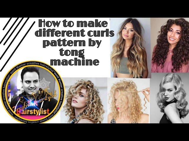 How to make different curls pattern variation/ How to make curls by tong machine/ tong curls