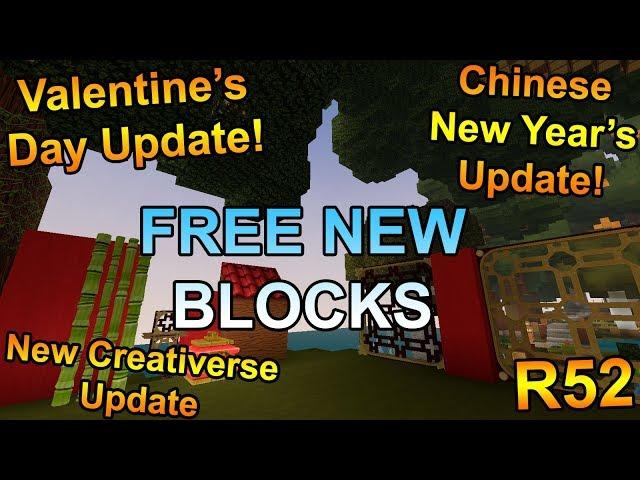 NEW CREATIVERSE UPDATE! - R52 - Valentines Day and Lunar New Year Update! - NEW FREEEEE BLOCKS