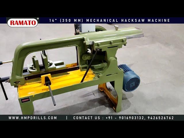 14" Inch Mechanical Power Hacksaw Machine For Cutting Pipe, Angle and Round Bars (Cutting Machine)