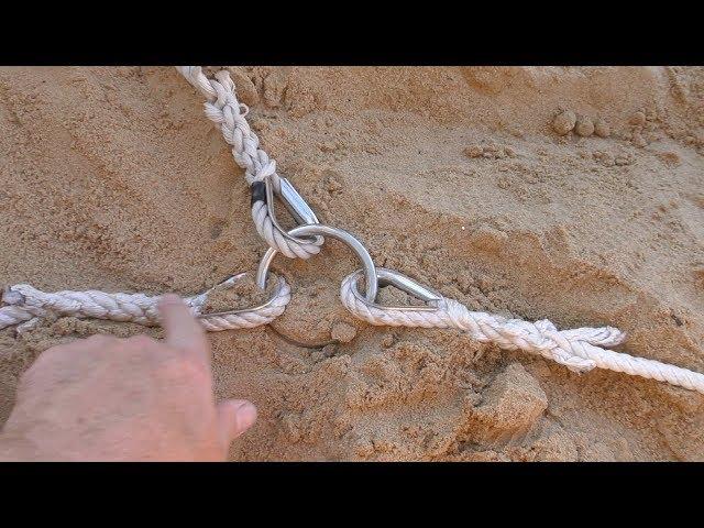 Making a running line for anchoring a boat