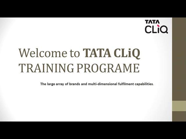 TATA CLiQ Complete Seller Portal Training