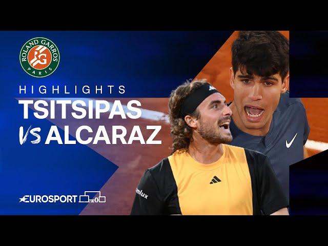 Stefanos Tsitsipas vs Carlos Alcaraz | Quarter-Final | French Open 2024 Extended Highlights 