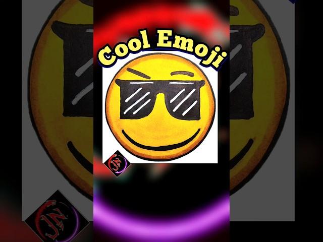 Drawing The Cool Emoji  / Easy Art for Beginners! Be cool. Let's draw!