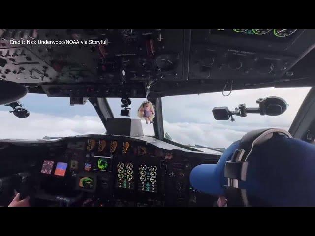 Hurricane Hunters capture video from inside Hurricane Helene's eye