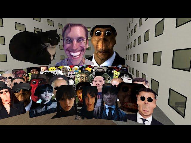 Nico's Nextbots Update Vs Maxwe;; Cat, Jerma Nextbot and Obunga Family in Backrooms Gmod !!!