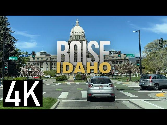 Road Tour of Boise, Idaho in 4K - Driving in Downtown Boise - Boise Road Trip