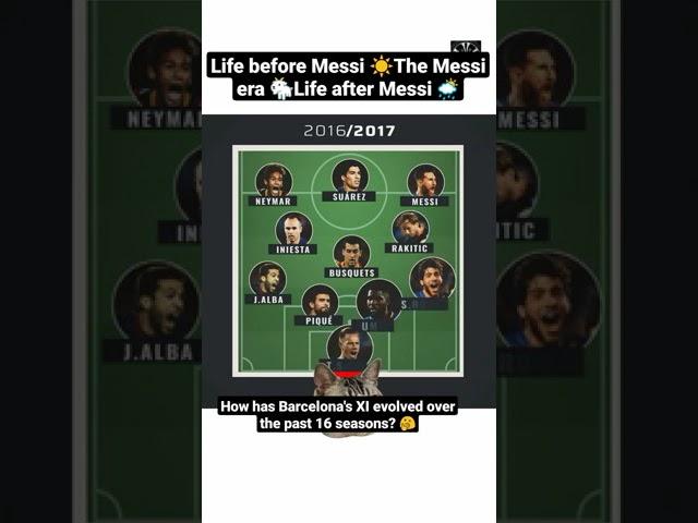 Life before Messi ️Messi era Lf after Messi Ho has Barcelona's XI evolved over the past 16 seasons