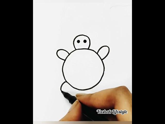 Simple turtle drawing for kids / easy art #shorts #short