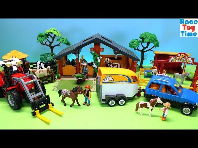 Playmobil Farm Tractor Playset plus Horse Pony Stables Fun Toys For Kids