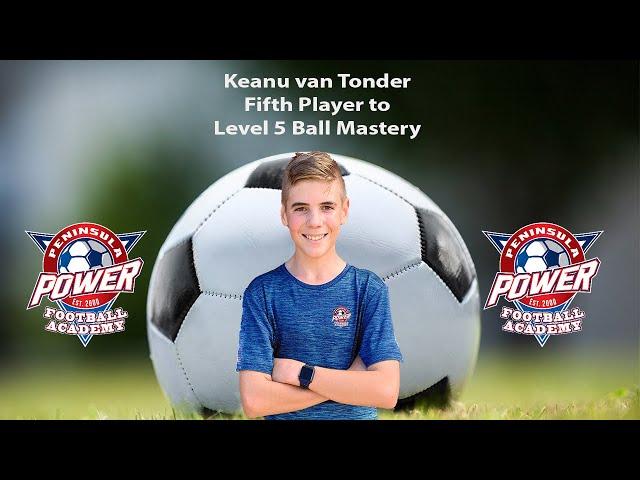 Peninsula Power Football Academy - Keanu van Tonder fifth player to make Level 5 Ball Mastery