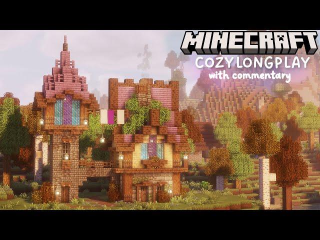 Relaxing Minecraft Longplay With Commentary - Building a Cottagecore Enchanted House