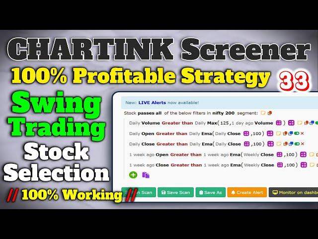 How to Use Chartink Screener for SWING Trading | Swing Trading Stock Selection Chartink