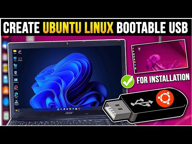 How to Create Ubuntu Linux 24.4 Bootable Pen Drive on Windows PC/Laptop (2024)️Make Ubuntu USB