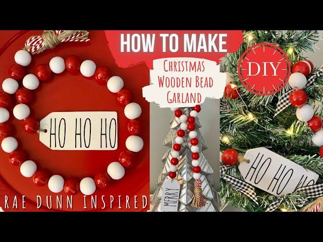 RAE DUNN INSPIRED CHRISTMAS I Wood Bead GARLAND DIY | How to Tassel Tutorial