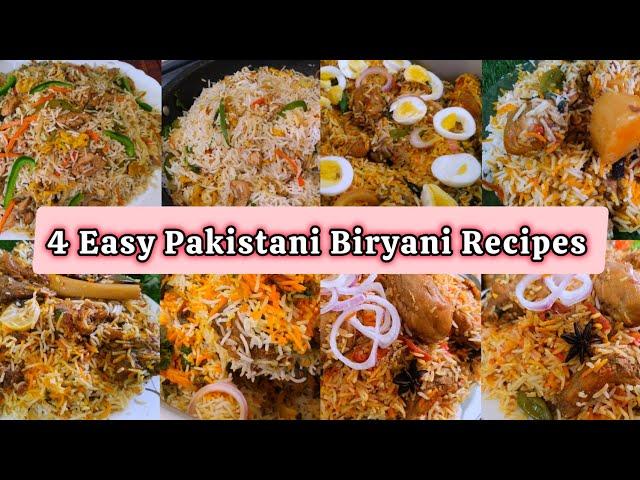 4 Best & Easy Pakistani Biryani Recipes | Chicken Degi Biryani | Mutton Biryani | Chinese Biryani