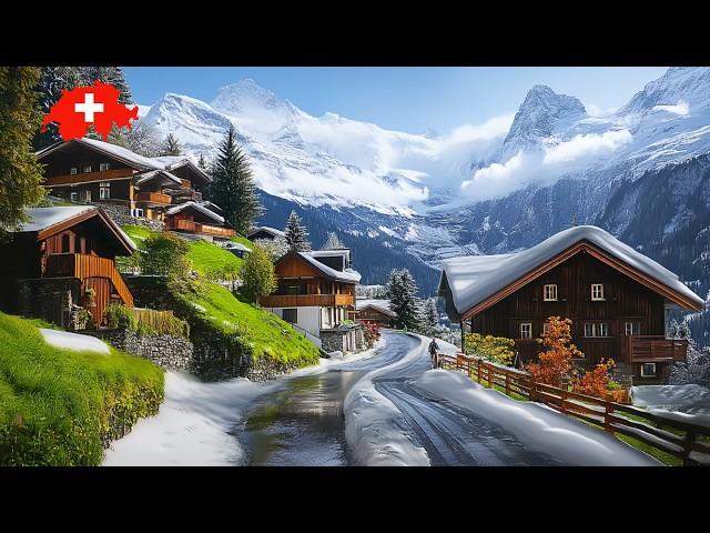  Most Beautiful Places in Switzerland in Winter. Winter Walk in Switzerland's Alpine Paradise 4K