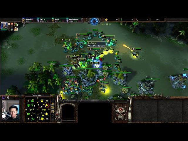 Team ToD vs Team PaTo - Recommended! - Tropical Chaos - WarCraft 3 - 4v4 - WC4059