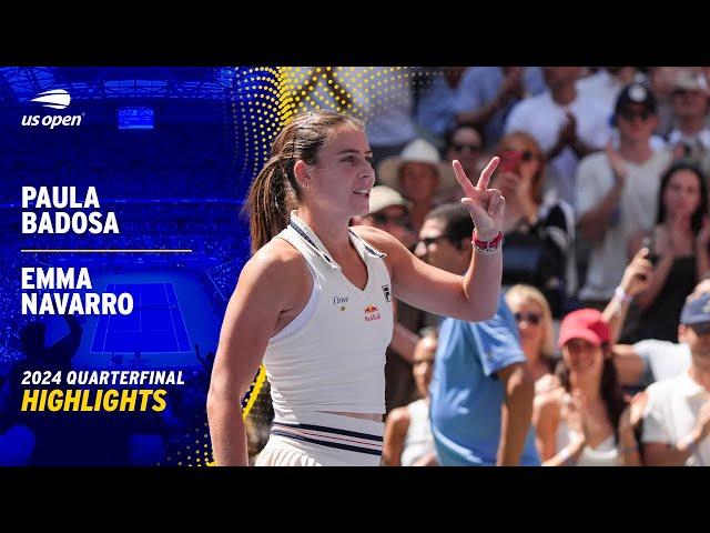 Paula Badosa vs. Emma Navarro Highlights | 2024 US Open Quarterfinal