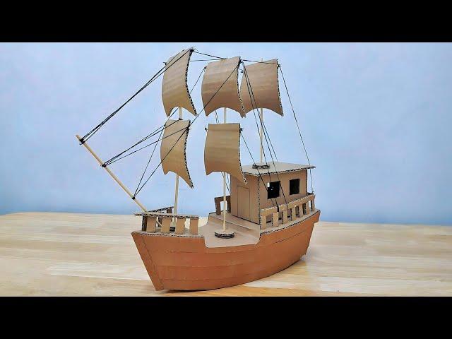 How to make a boat models with cardboard | Sailboat | jhs day to day craft