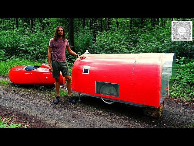 Bicycle caravan self-built - no problems with wild camping