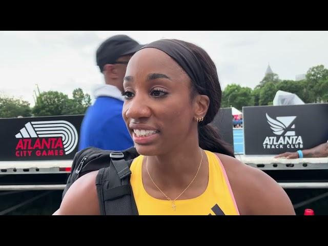 Keni Harrison Talks Speed Work with Sydney McLaughlin-Levrone and Jenna Prandini after Atlanta 100mH