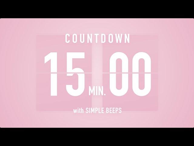 15 Min Countdown Flip Clock Timer / Simple Beeps 