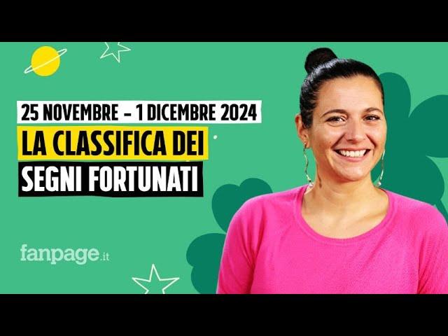 Oroscopo, la classifica dei segni più fortunati della settimana dal 25 novembre al 1 dicembre 2024