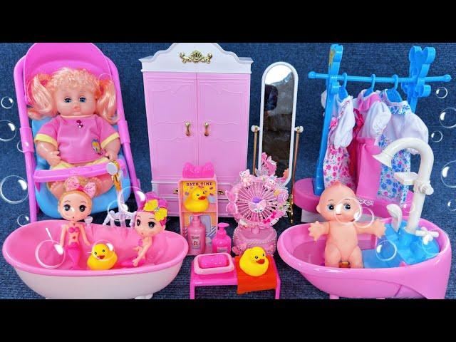 13 Minutes Satisfying with Unboxing Pink Bathtub Playset，Cute Princess Dress ASMR | Review Toys