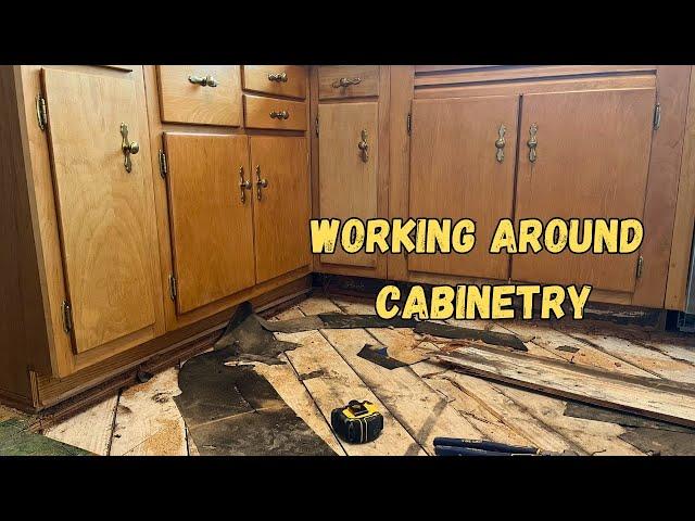 How to install hardwood floors around cabinetry (DIY Friendly)