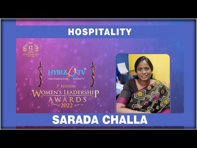 Sarada Challa - Hospitality Category Award || Women's Leadership Awards 2022 || Hybiz tv