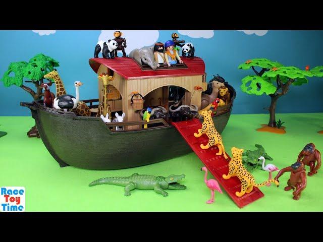 Playmobil Animals Ark Playset Build and Play - Toys Video