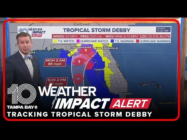 Tropical Storm Debby tracker: Latest updates, expected local impacts | 5 a.m. advisory