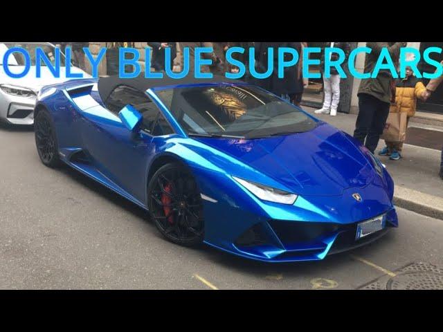 BEST OF BLUE SUPERCARS IN MILAN!!