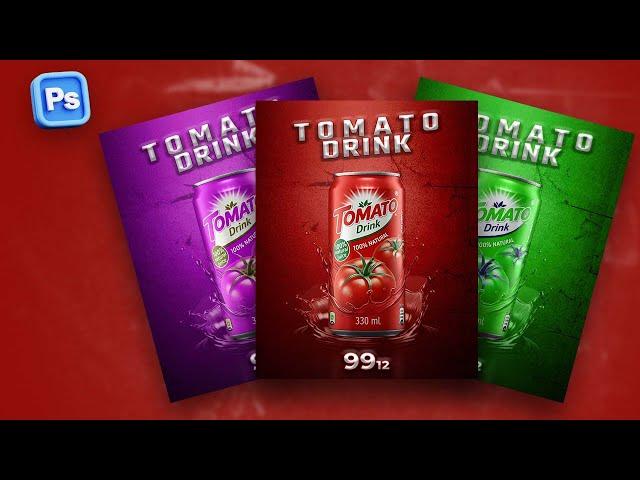 How to Create Stunning Tomato Drink Flyers in Photoshop 2025