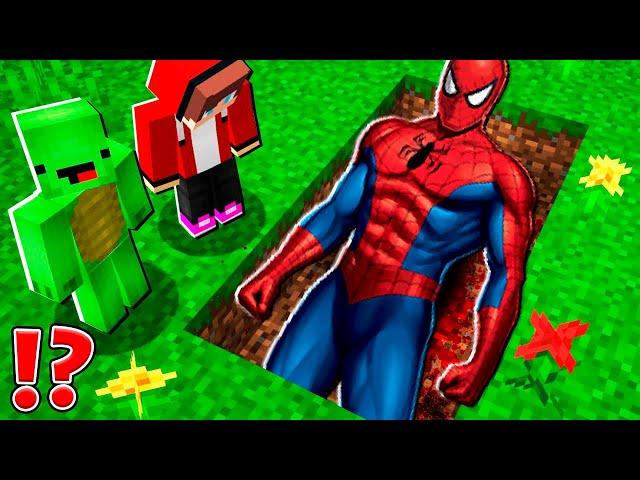 How Mikey and JJ Found Scary Buried Creepy SPIDER-MAN Body ? In Minecraft (Maizen)