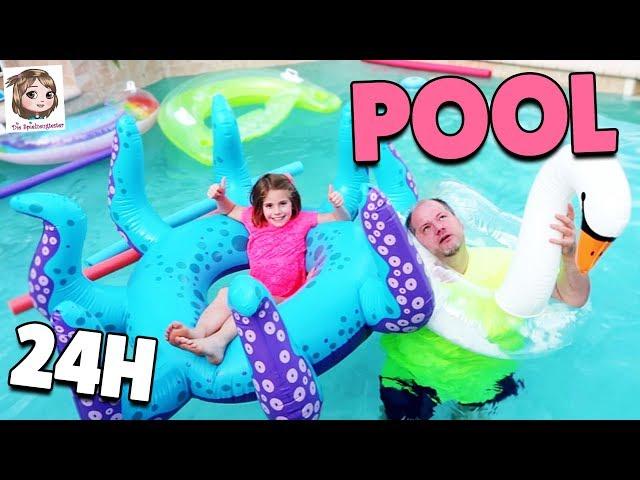 24 STUNDEN IM POOL CHALLENGE  Hannah vs. Papa 1 ganzen Tag im Wasser - Wer gewinnt?