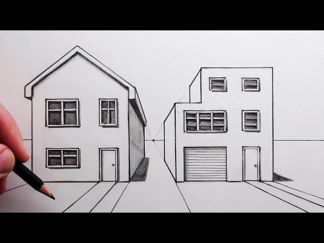 How to Draw a House in One-Point Perspective: Narrated Drawing Tutorial for Beginners