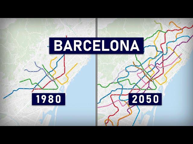 Evolution of the Barcelona Metro 1863-2050 (geographic map)