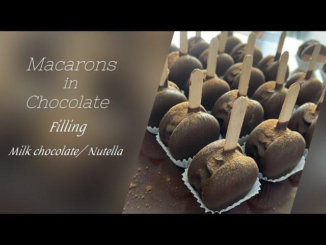 Macarons in chocolate  Italian process Macaron French macarons Макарон в шоколаде Макаронс 