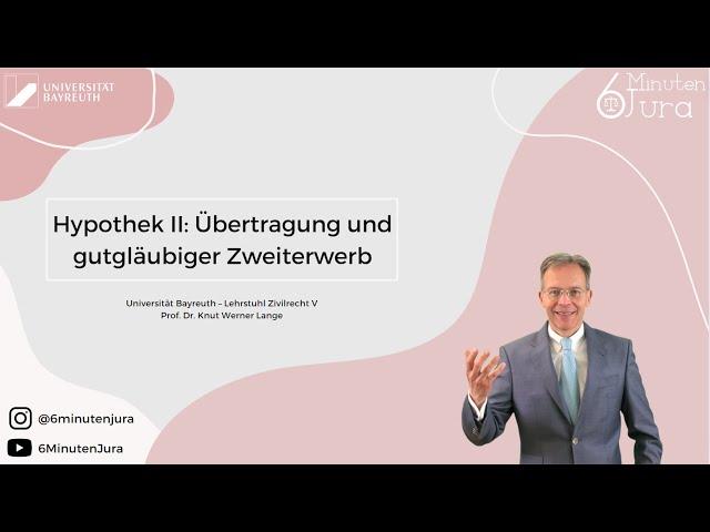 Hypothek II: Übertragung und gutgläubiger Zweiterwerb