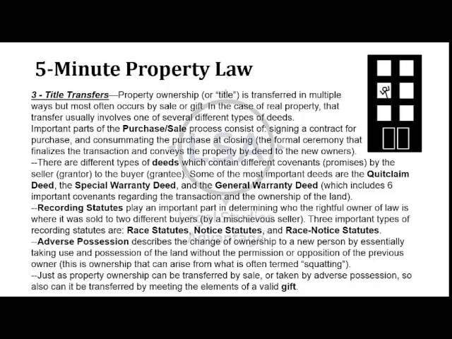 Property Law Overview in About 5 Minutes