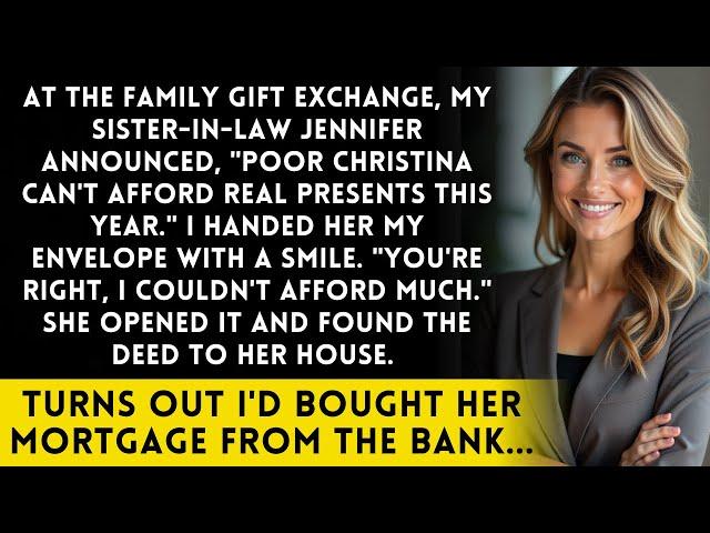 My Sister-in-Law Told Everyone I Was "Too Broke for Christmas Gifts"—Then She Opened Mine