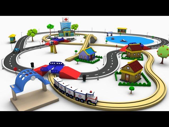 Ambulance Cartoon Toy Train - Toy Factory Choo Choo train -Train Cartoon Cartoon