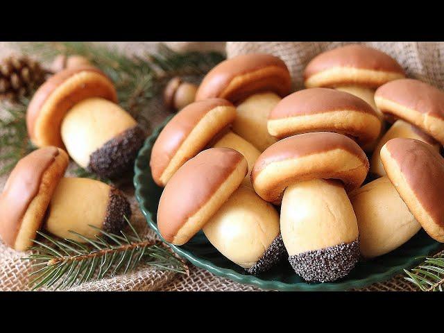 Cookies mushrooms. Sweet fairy tale from childhood. Recipe for cookies mushrooms.