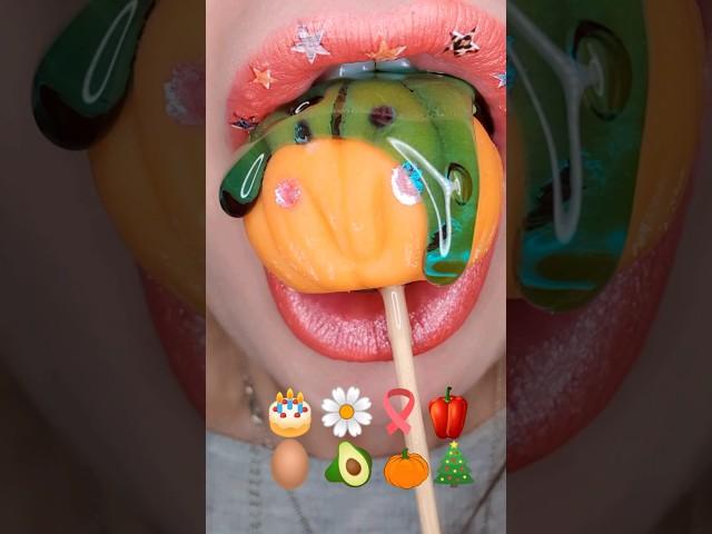 ASMR Satisfying Eating Fondant Emojis  #emojichallenge #asmr #satisfyingsounds